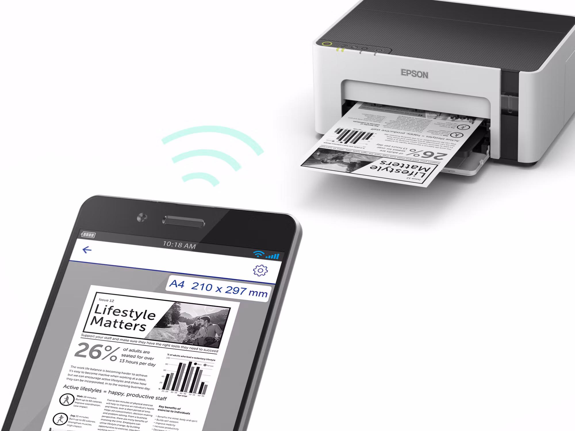 Epson EcoTank M1120 inkjet-skrivare 1440 x 720 DPI A4 Wi‑Fi