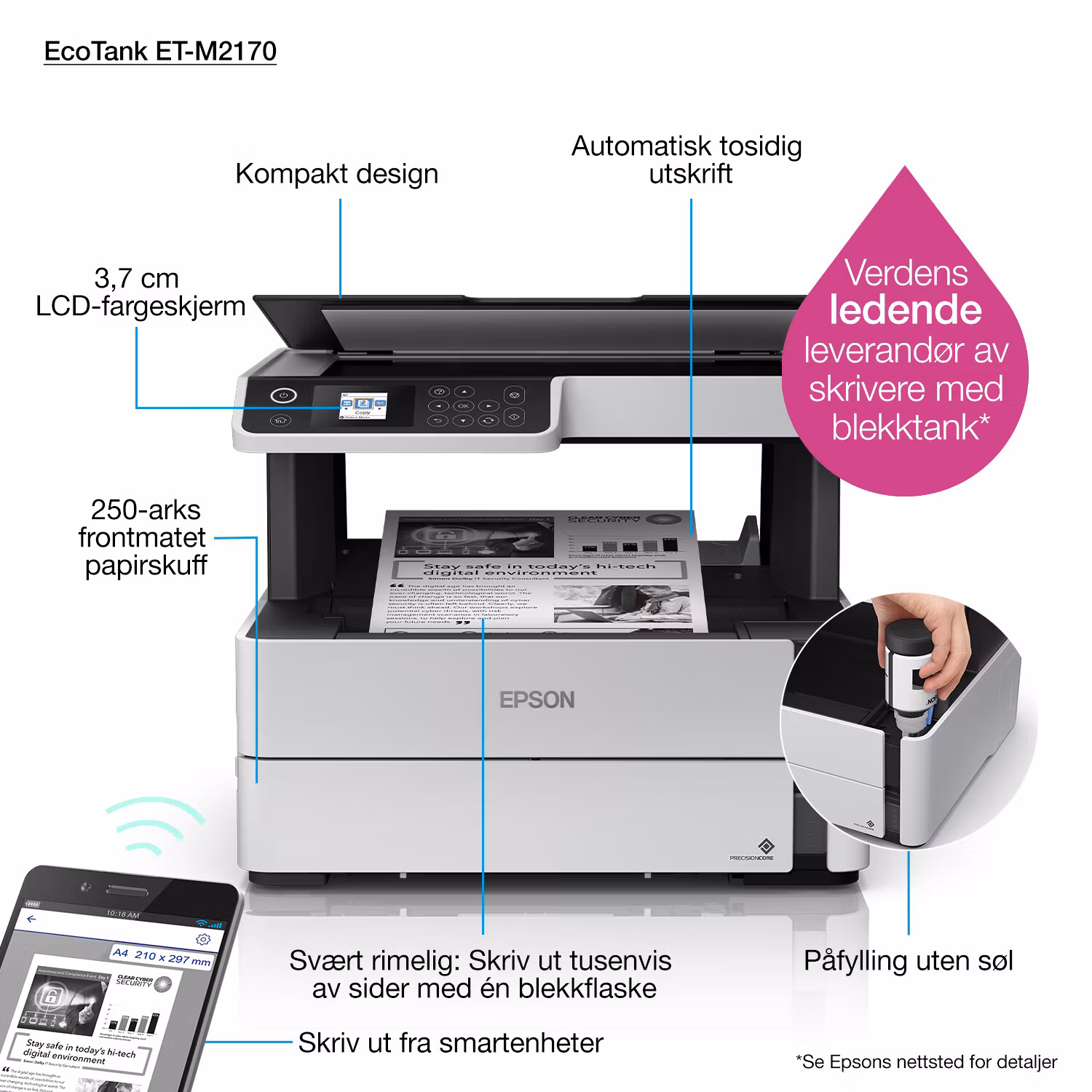 Epson EcoTank ET-M2170 Inkjet A4 1200 x 2400 DPI 39 ppm Wi-Fi