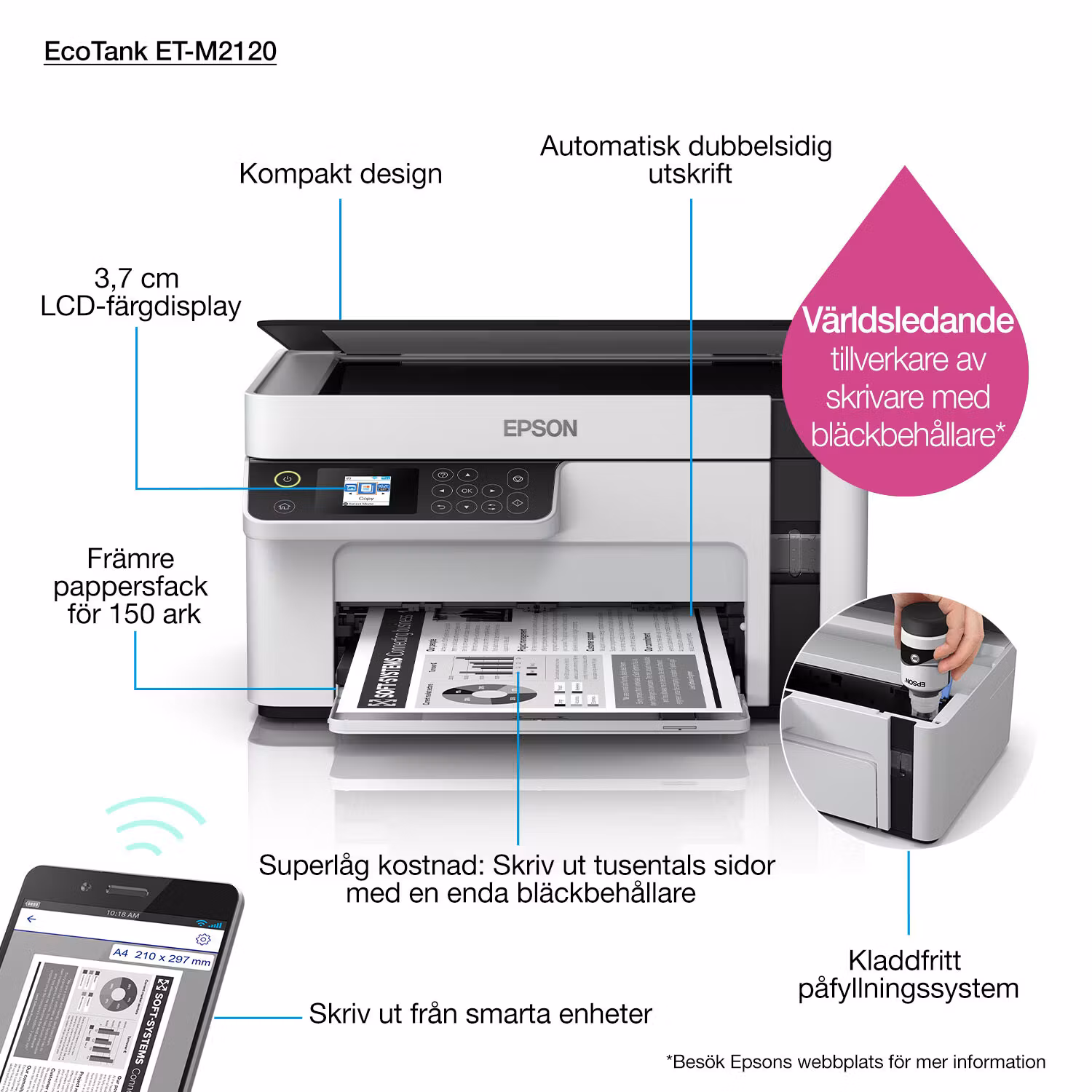 Epson EcoTank ET-M2120 Inkjet A4 1440 x 720 DPI 32 ppm Wi-Fi