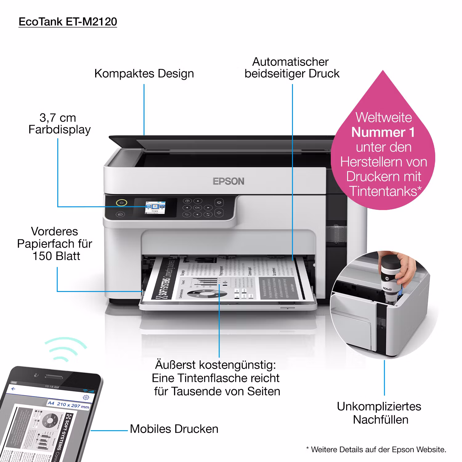 Epson EcoTank ET-M2120 Inkjet A4 1440 x 720 DPI 32 ppm Wi-Fi