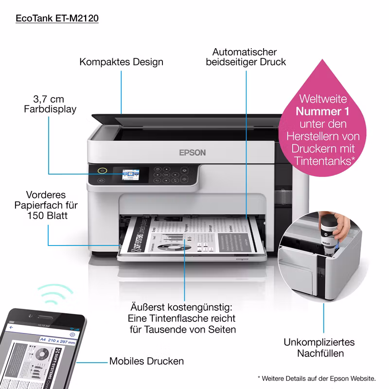 Epson EcoTank ET-M2120 Inkjet A4 1440 x 720 DPI 32 ppm Wi-Fi