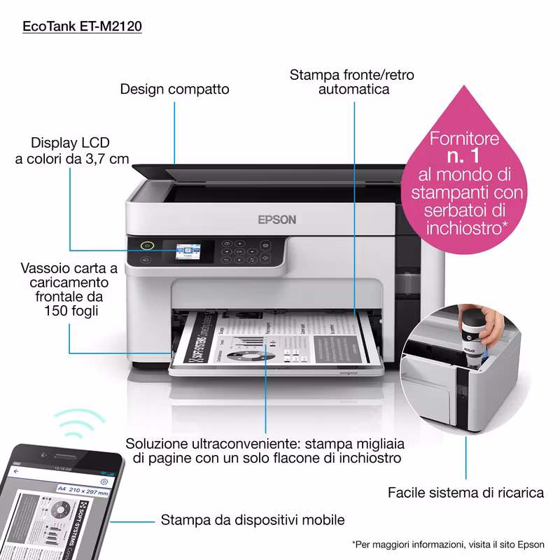 Epson EcoTank M2120 Inkjet A4 1440 x 720 DPI 32 ppm Wi-Fi