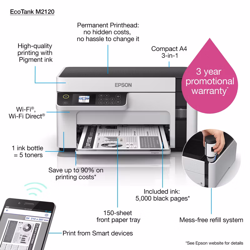 Epson EcoTank M2120 Inkjet A4 1440 x 720 DPI 32 ppm Wi-Fi