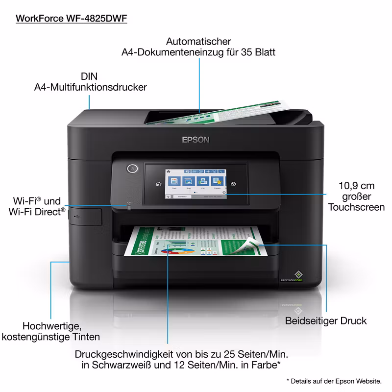 Epson WorkForce Pro WF-4825DWF Inkjet A4 4800 x 2400 DPI 25 ppm Wi-Fi