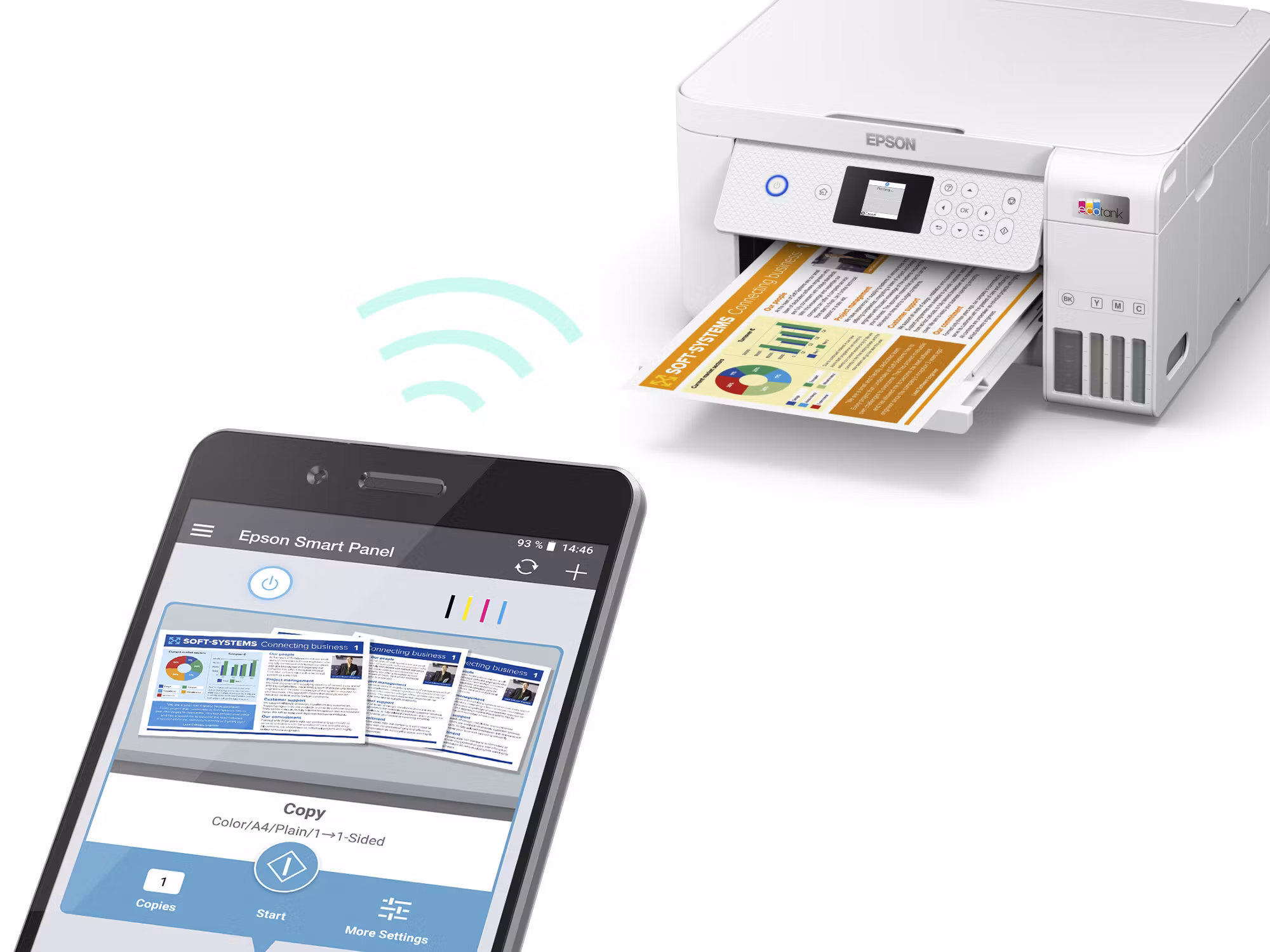 Epson EcoTank ET-2856 Inkjet A4 5760 x 1440 DPI 33 ppm Wi-Fi
