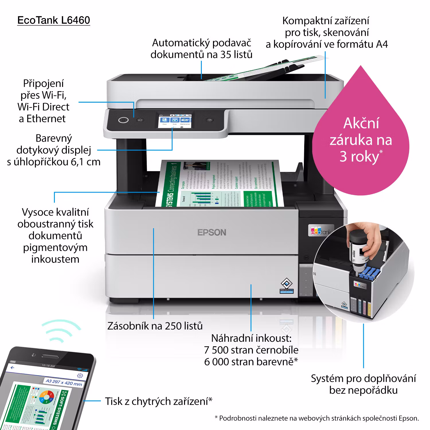 Epson EcoTank L6460 Inkjet A4 4800 x 1200 DPI 37 ppm Wi-Fi