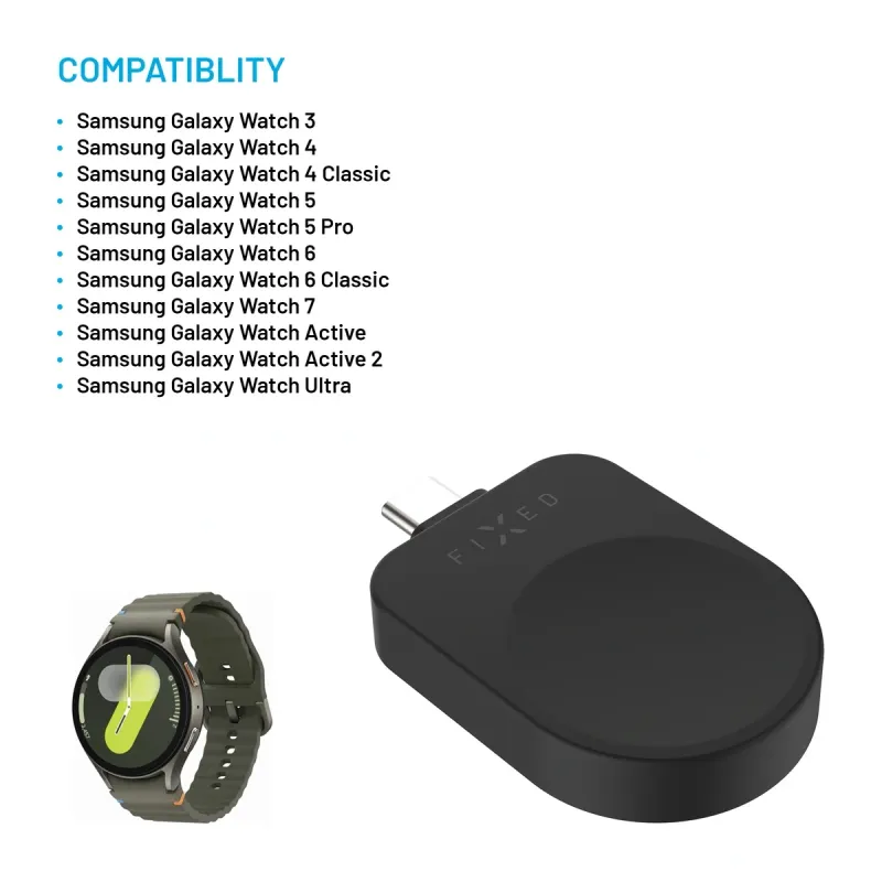 FIXED Trådlös USB-C laddare för Samsung Watch Svart