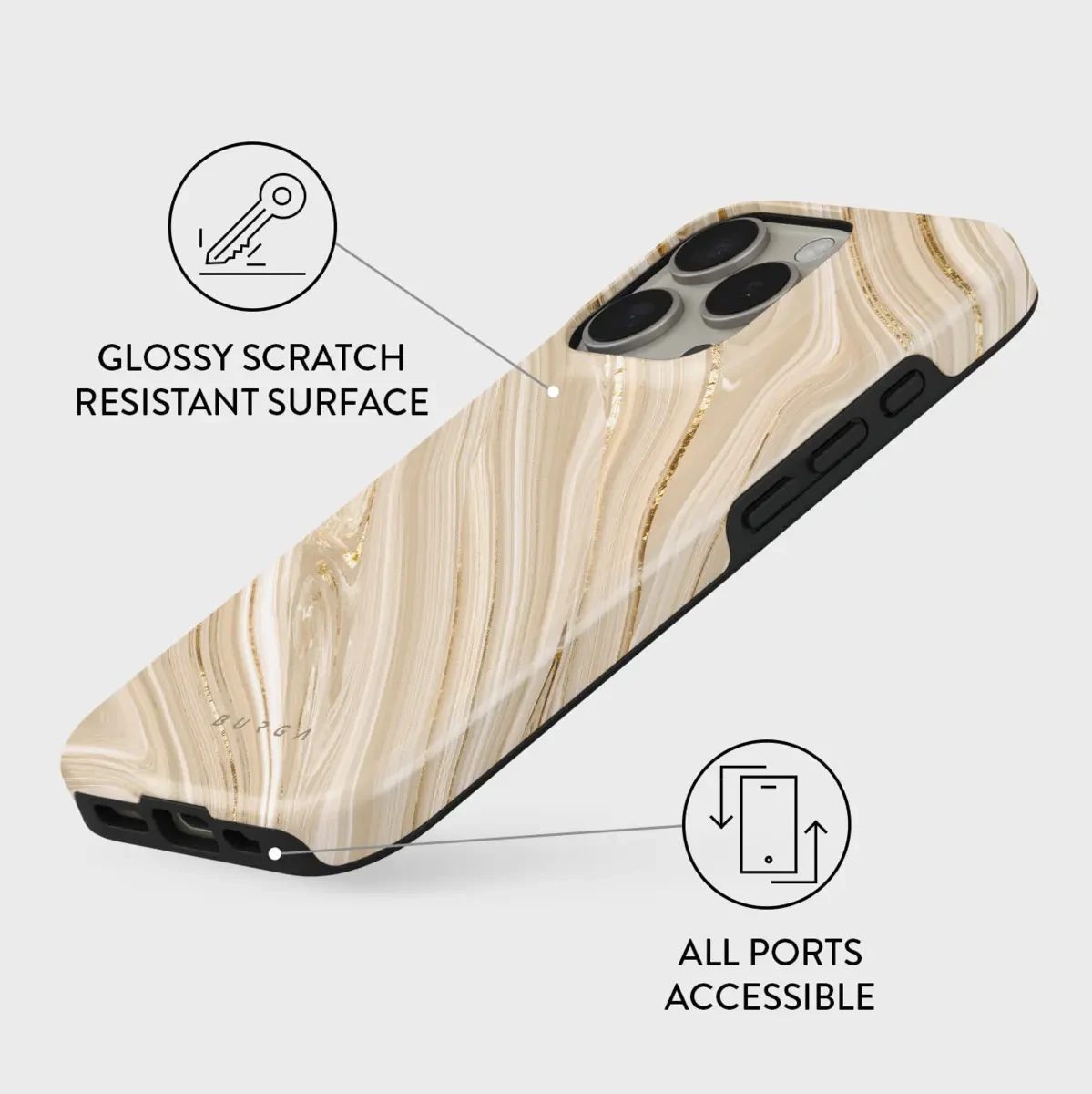 Burga Full Glam - Apple iPhone 15 Pro tåligt MagSafe-skyddsskal