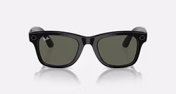 Ray-Ban Meta Wayfarer Smarta Solglasögon Shiny Black Med G15 Gröna Linser