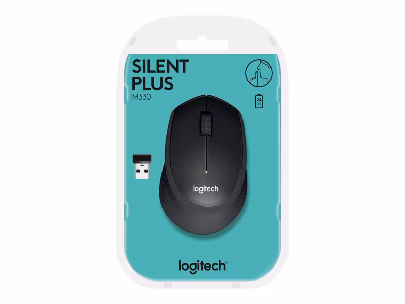 Logitech M330 Silent Plus Mus Svart