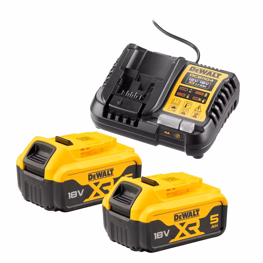 DeWalt DCB1104P2-QW 18V XR Startset med Laddare & 2x 5A batterier