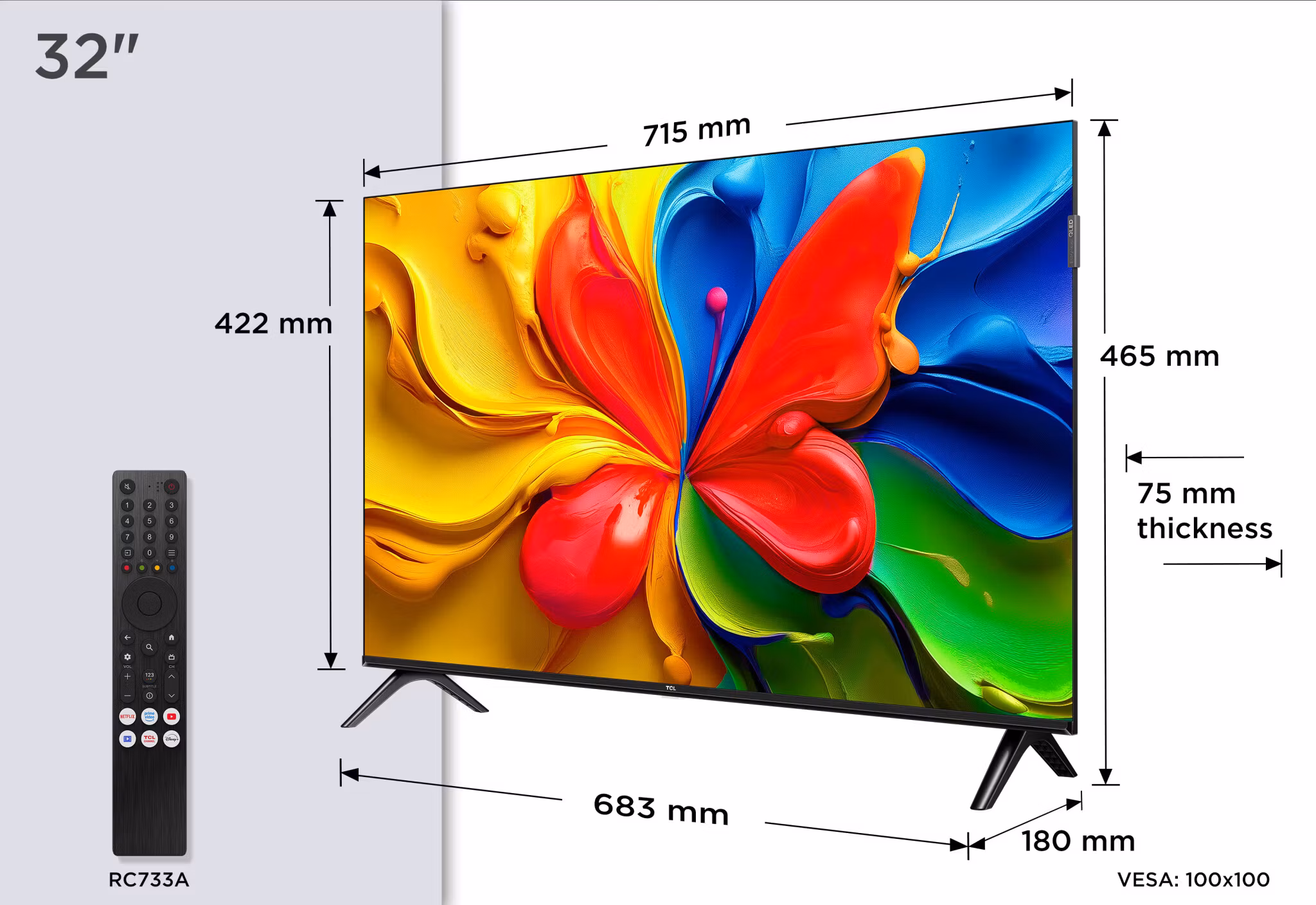 TCL 32V4C TV 81,3 cm (32") HD Smart TV Wi-Fi Svart