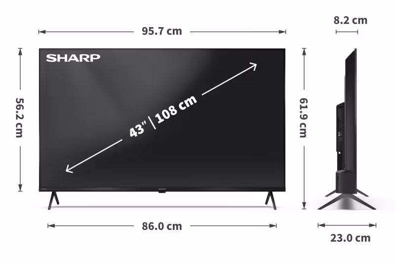 Sharp 43HL4265E TV 109,2 cm (43") 4K Ultra HD Smart TV Wi‑Fi Svart