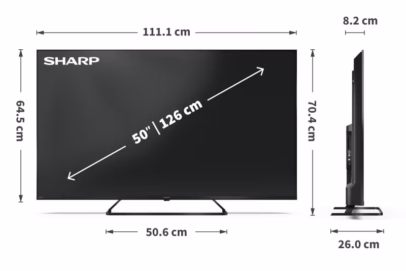 Sharp 50HP6265E TV 127 cm (50") 4K Ultra HD Smart TV Wi-Fi Svart