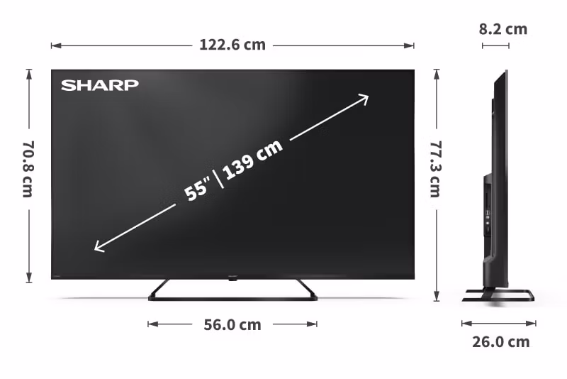 Sharp 55HP6265E TV 139,7 cm (55") 4K Ultra HD Smart TV Wi-Fi Svart