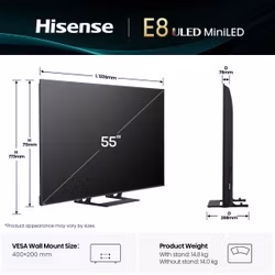 Hisense 55E8Q 55" 4K Ultra HD Smart TV Wi-Fi Black/Grey