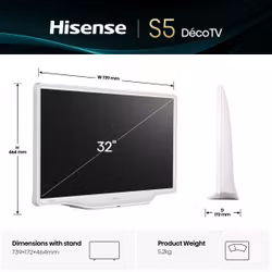 Hisense 32S5Q 32" Full HD Smart TV Wi-Fi Silver/White