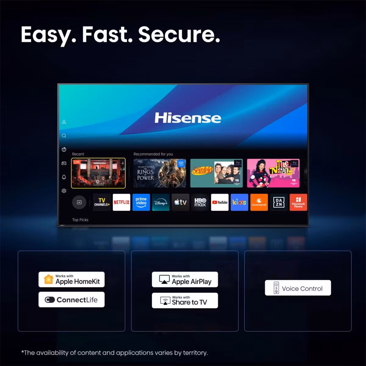Hisense 43E7S PRO 109,2 cm (43") UHD+ Smart TV Wi-Fi Svart 300 cd/m²