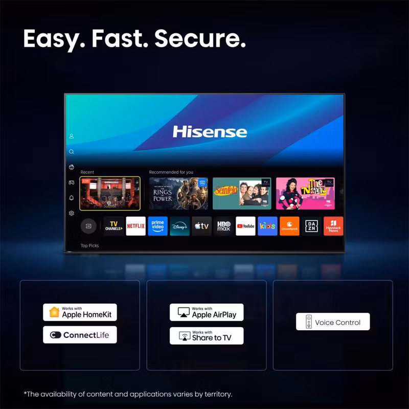 Hisense 43E7S PRO 109,2 cm (43") UHD+ Smart TV Wi-Fi Svart 300 cd/m²