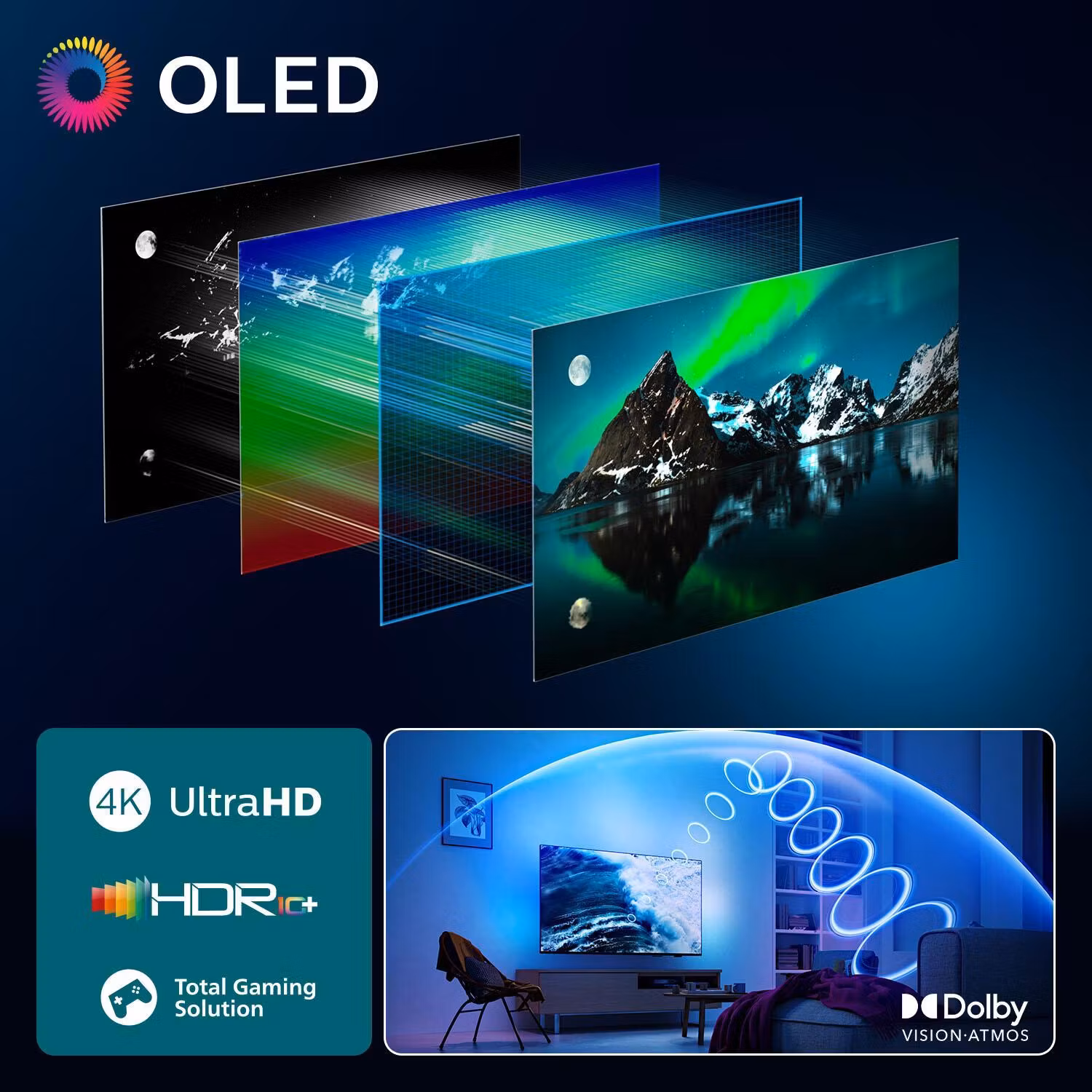 Philips Ambilight 48OLED760/12 TV 121,9 cm (48") 4K Ultra HD Smart TV Wi-Fi Grå