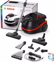 Bosch Serie 4 BWD421POW 2100 W Cylinderdammsugare Torr&våt HEPA Svart & Röd