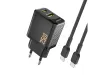Dudao A26TCEU adapter 25Watt 1xUSB-C 1xUSB-A (1m USB-C till USB-C-kabel ingår) svart