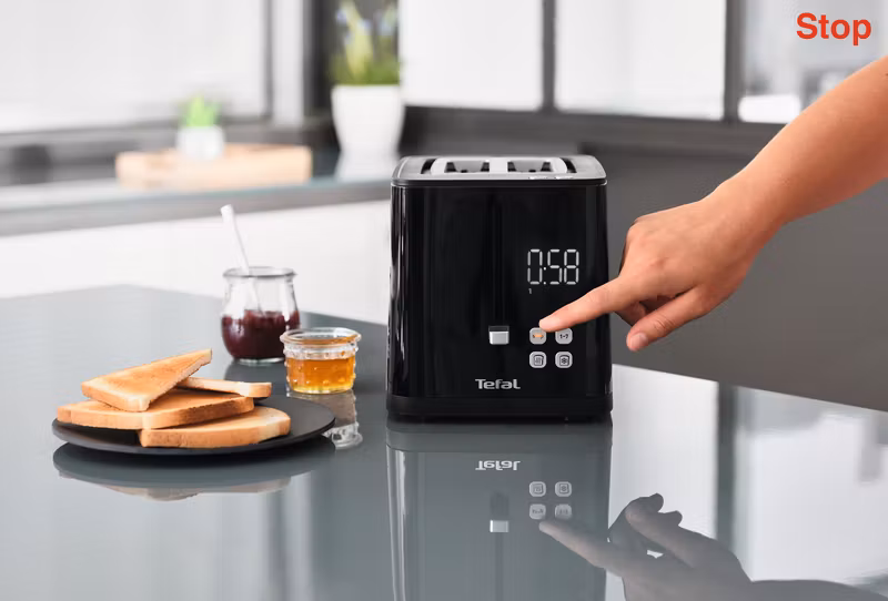 Tefal TT6408 7 brödrost, 2 skivor, 850 W, svart
