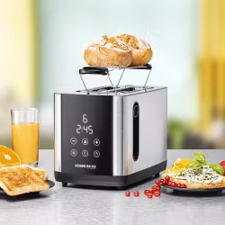 Rommelsbacher brödrost Sunny TO 850 (rostfritt stål/svart, 800 watts, för 2 skivor toast)