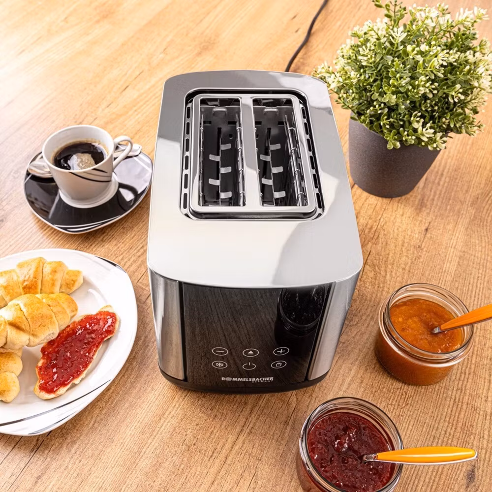 Rommelsbacher brödrost Sunny TO 850 (rostfritt stål/svart, 800 watts, för 2 skivor toast)