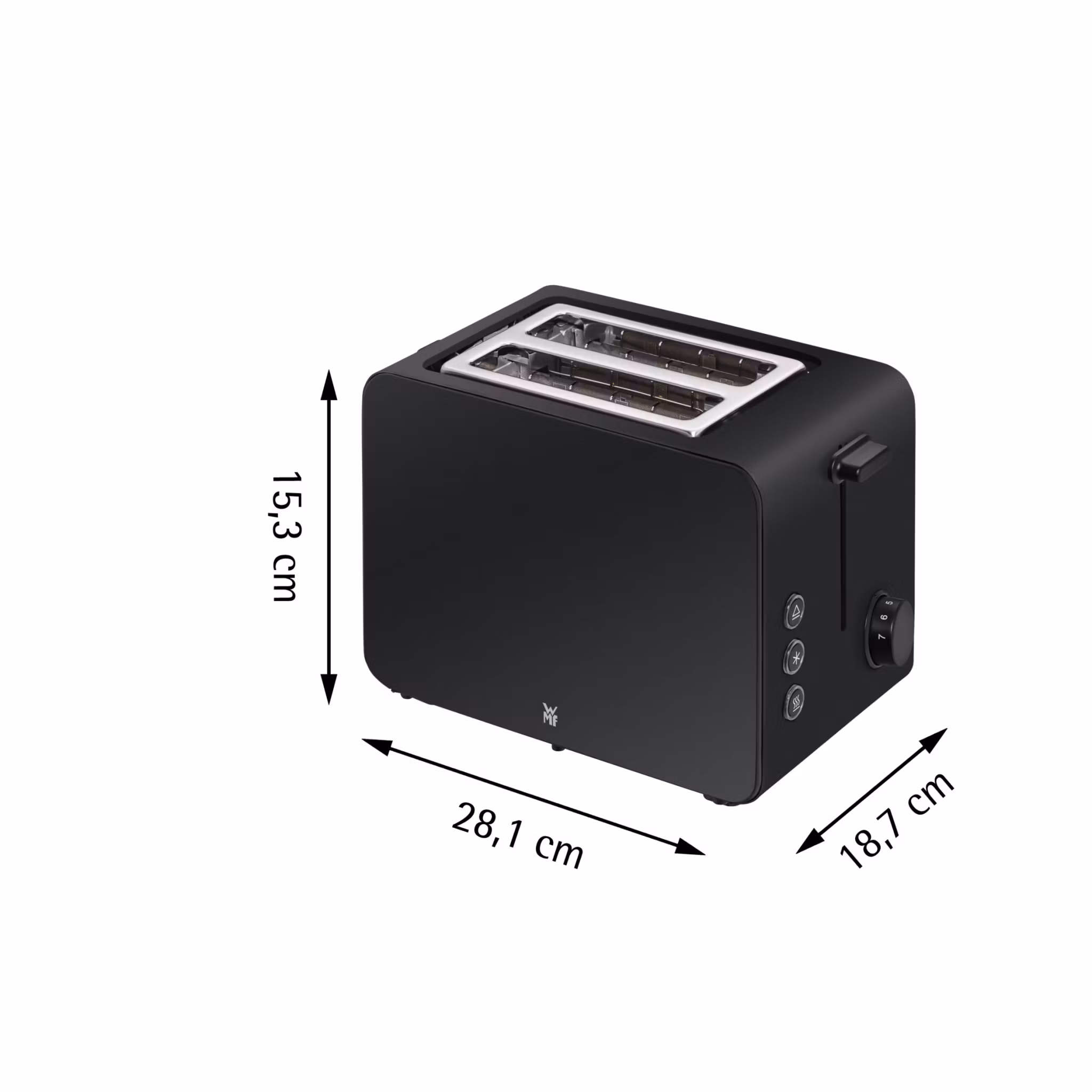 WMF Stelio 0414210071 brödrost, 2 skivor, 1050 W, svart