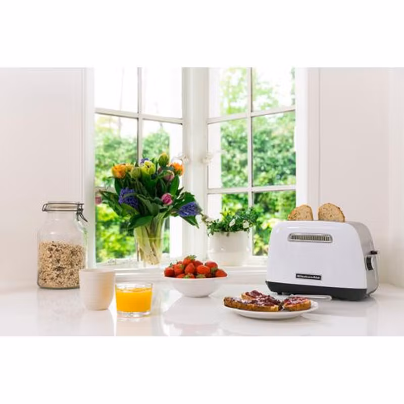 KitchenAid 5KMT2115EWH brödrost 2 skivor 1100 W rostfritt stål, vit