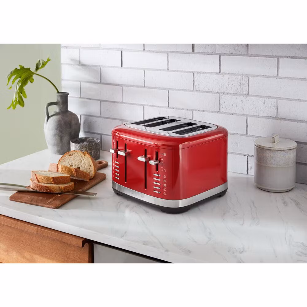 KitchenAid 5KMT4109EER brödrost 4 skivor 1640 W röd, rostfritt stål