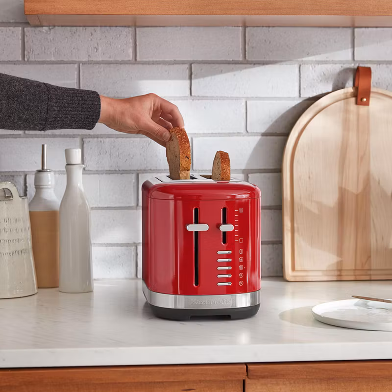 KitchenAid 5KMT2109EER brödrost 2 skivor 980 W svart, röd, rostfritt stål