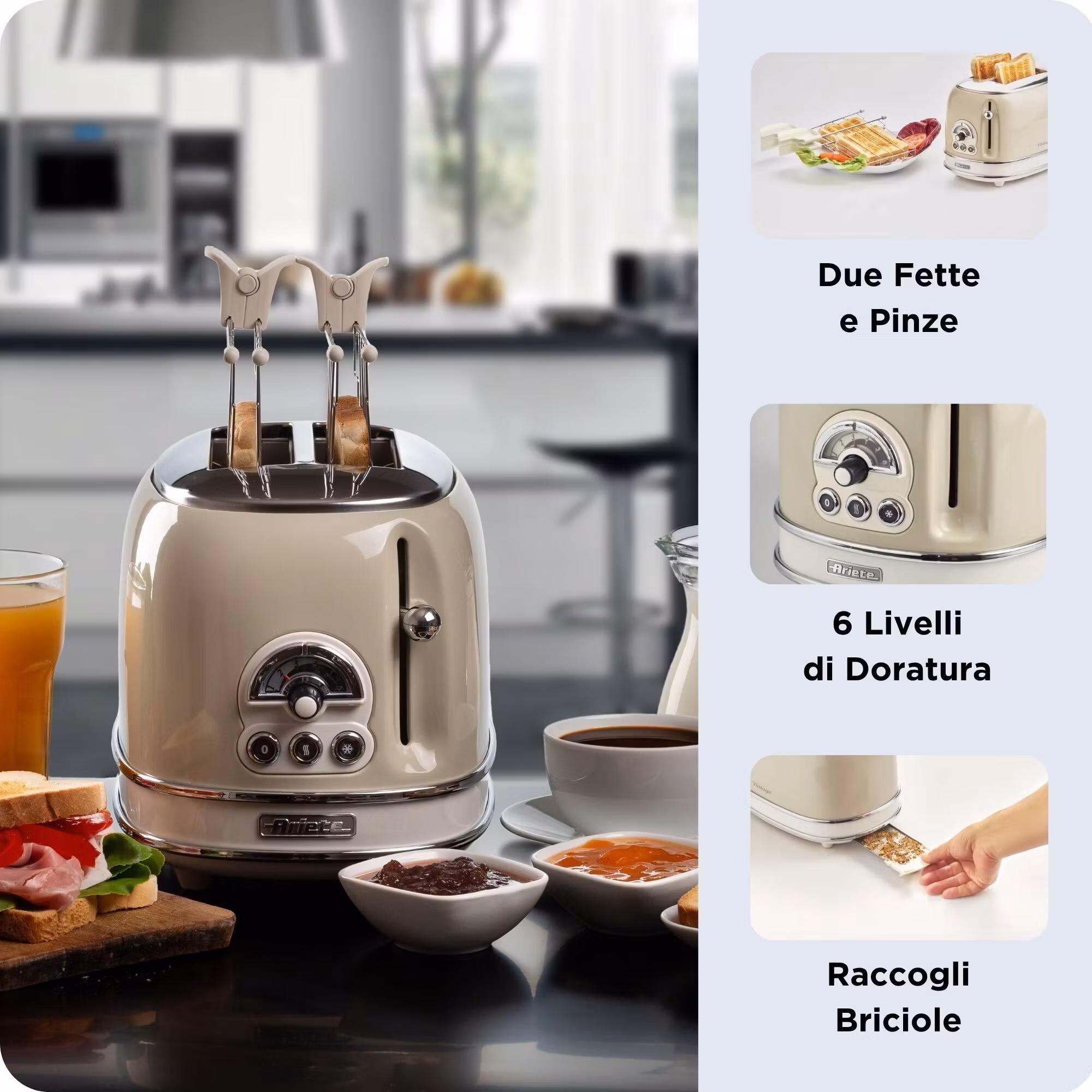 Ariete 0155/03 6 2 skivor 810 W Beige