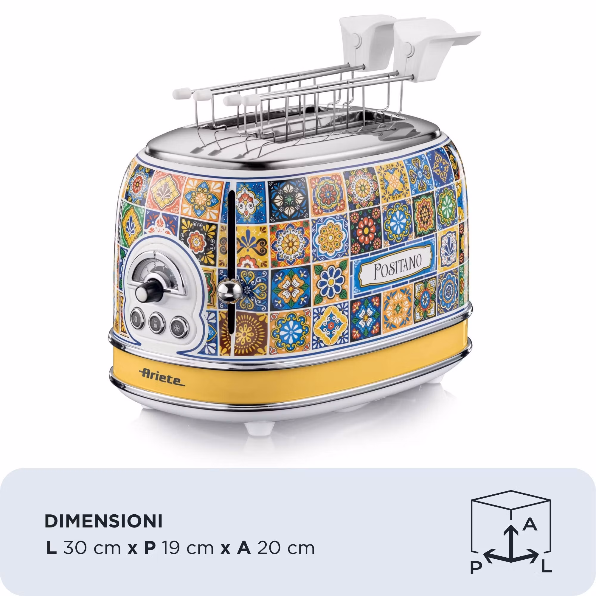 Ariete 0155/0P brödrost 2 skivor 810 W blå, gul