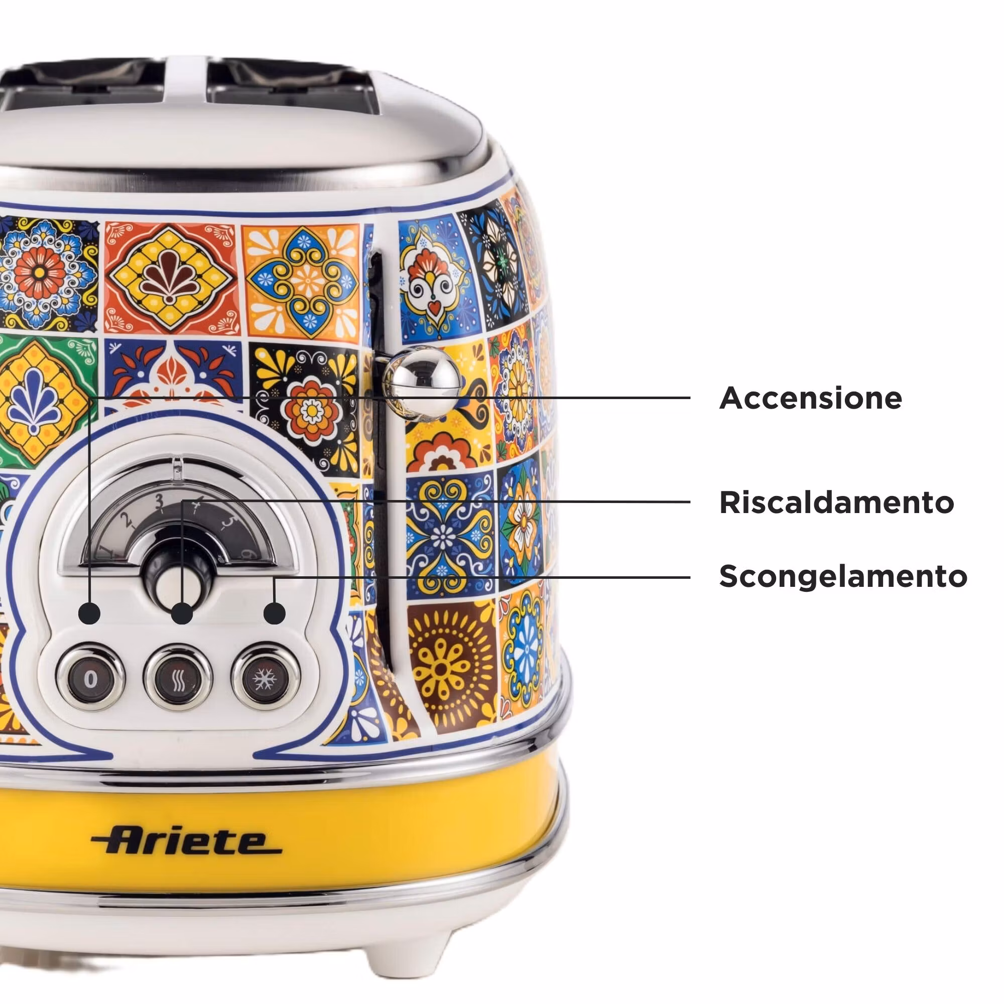 Ariete 0155/0P brödrost 2 skivor 810 W blå, gul