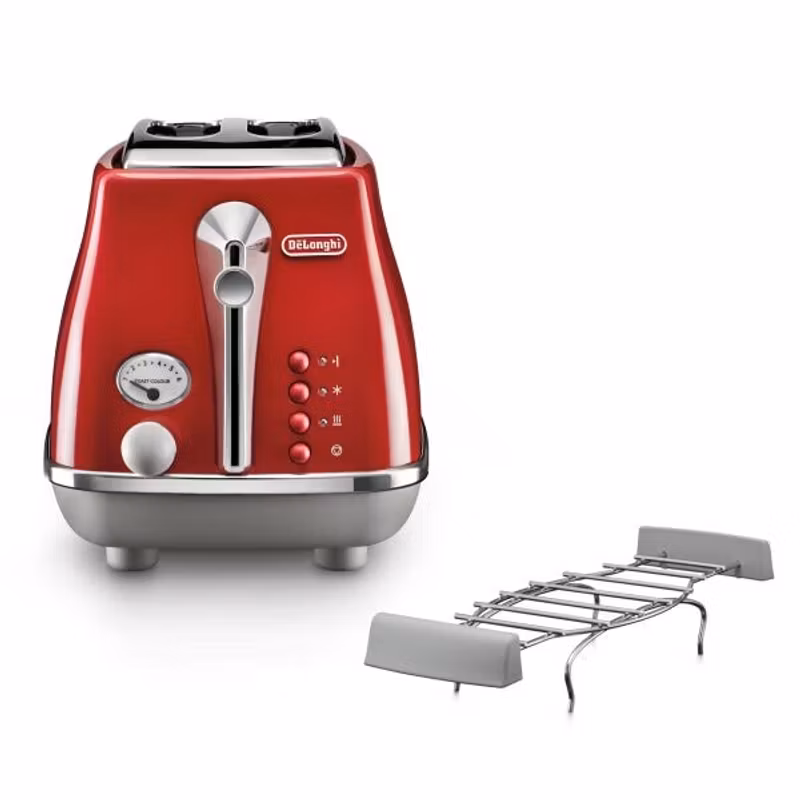De’Longhi Icona Capitals 6 2-skivors brödrost 900 W Röd