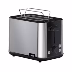Braun HT101BI-HT1510BK brödrost 2 skivor 900 W svart, rostfritt stål