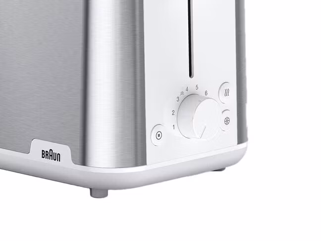 Braun HT 1510 8 brödrost 2 skivor 900 W rostfritt stål, vit