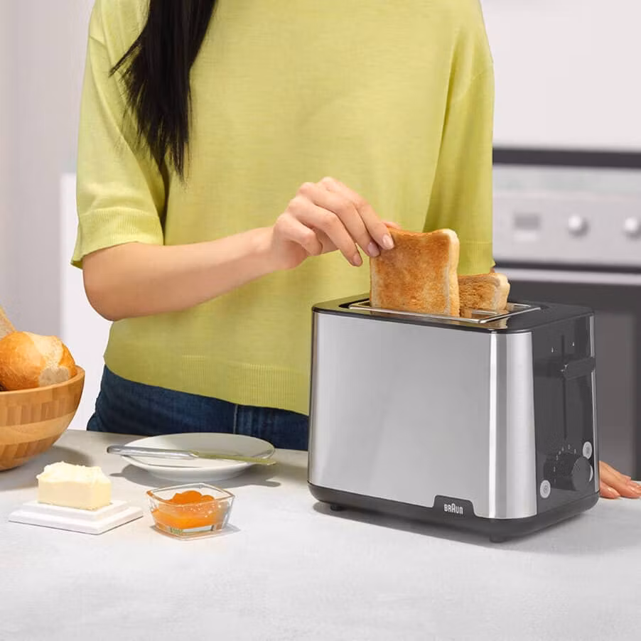 Braun HT101BI-HT1510BK brödrost 2 skivor 900 W svart, rostfritt stål