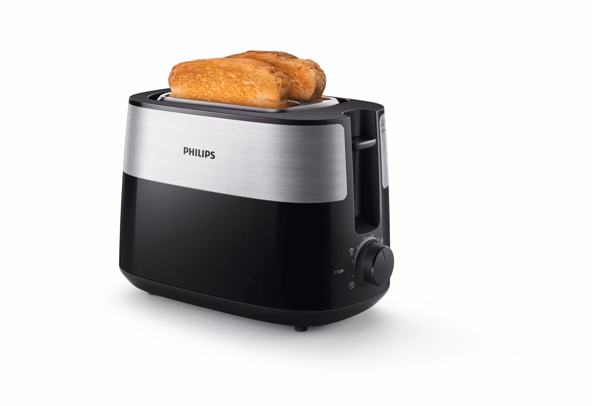 Philips Daily Collection HD2516/90 Brödrost – 2 skivor, breda fack, metall