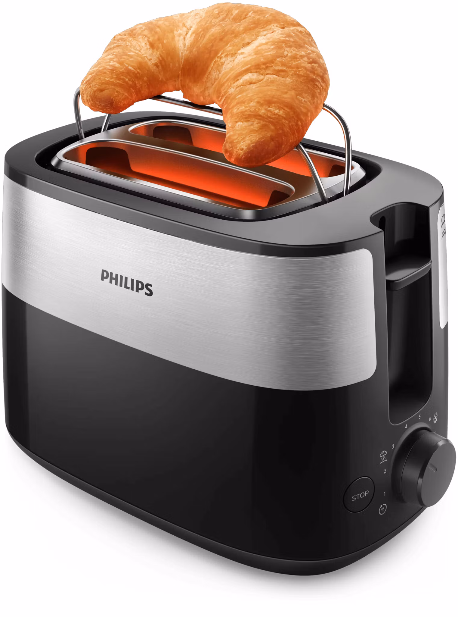 Philips Daily Collection HD2516/90 Brödrost – 2 skivor, breda fack, metall