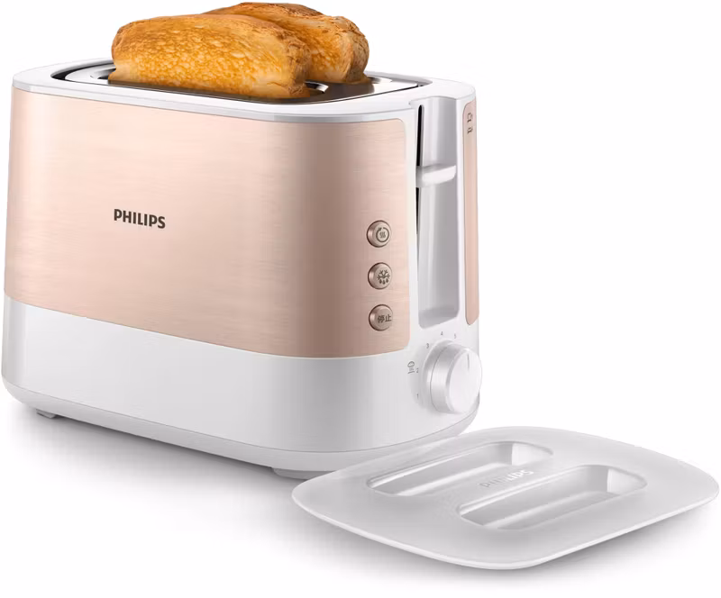 Philips Viva Collection HD2638/11 brödrost 7 2 skivor 950 W roséguld, vit