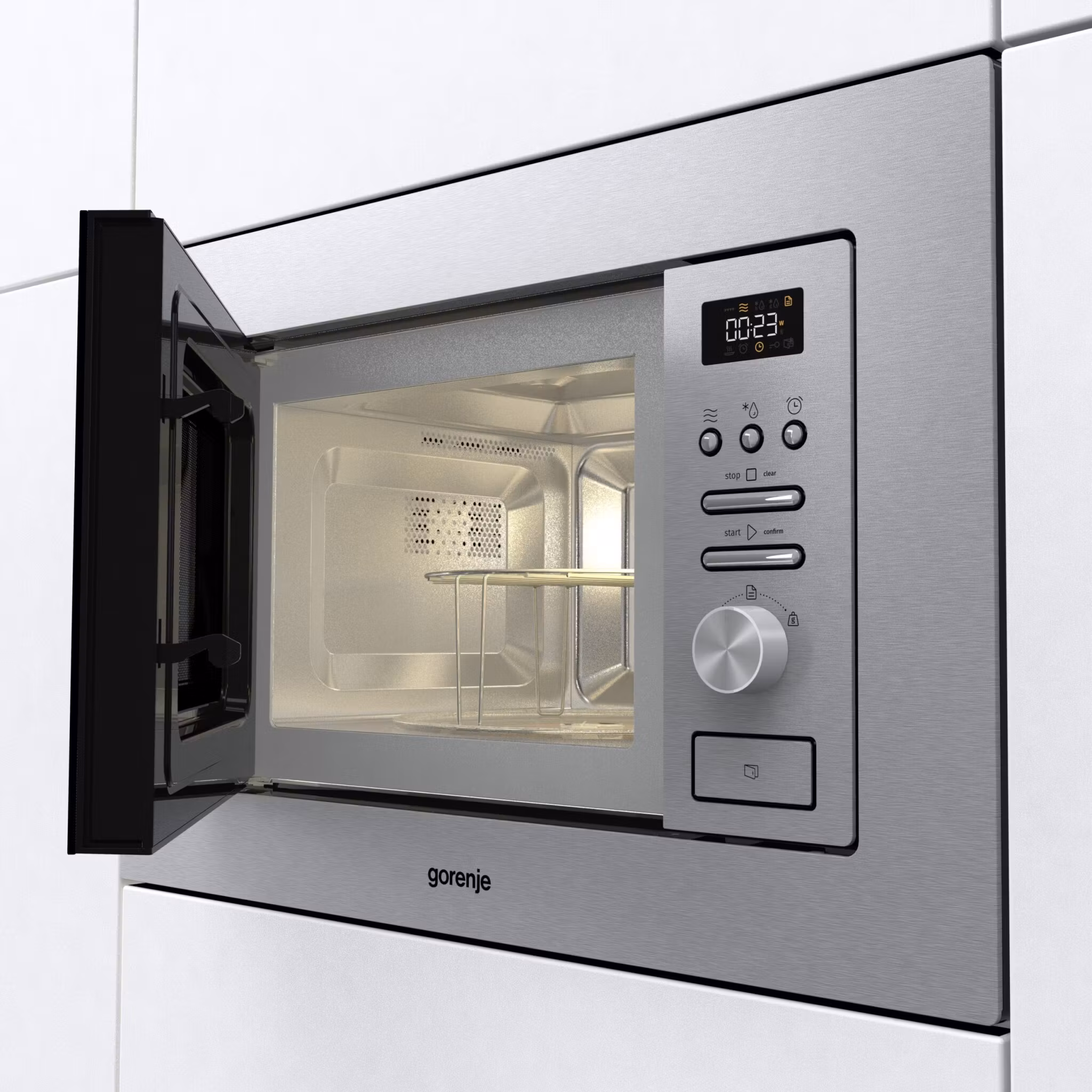 Gorenje BMI201AG1X Inbyggd kombinationsmikrovågsugn i rostfritt stål 20 L 800 W