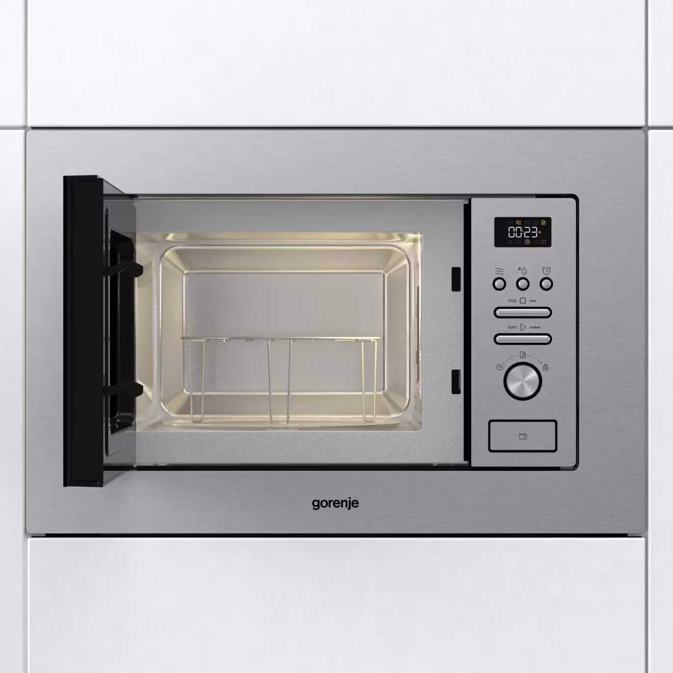 Gorenje BM201AG1X Inbyggd mikrovågsugn med grill, rostfritt stål, 20 L, 800 W