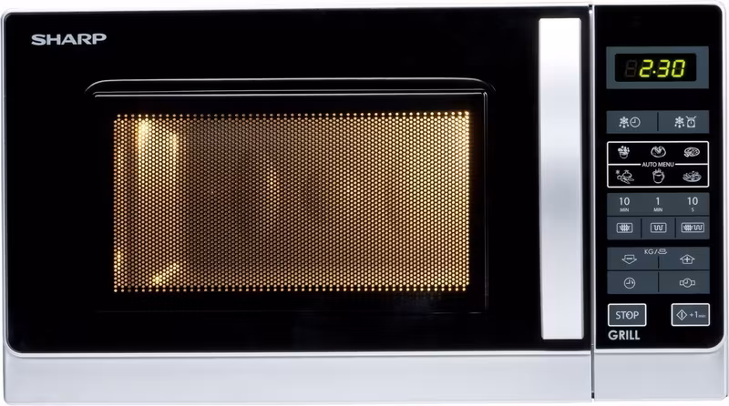 Sharp R-642 IN-W mikrovågsugn med grill, silver