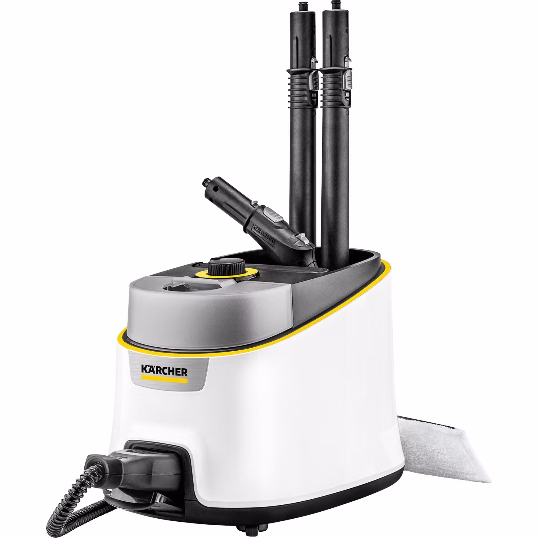 Kärcher SC 4 Deluxe Iron ångtvätt (vit/svart, 2 250 watt, med EasyFix golvrengöringsset och ångstrykejärn)