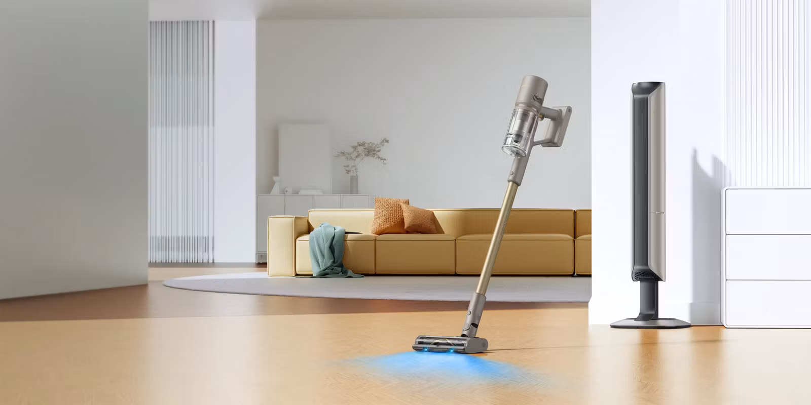 Dreame Z10 2‑i‑1 skaftdammsugare Batteri Torrt Skum, Mikro Påslös 0,5 L 481 W Beige 2900 Ah
