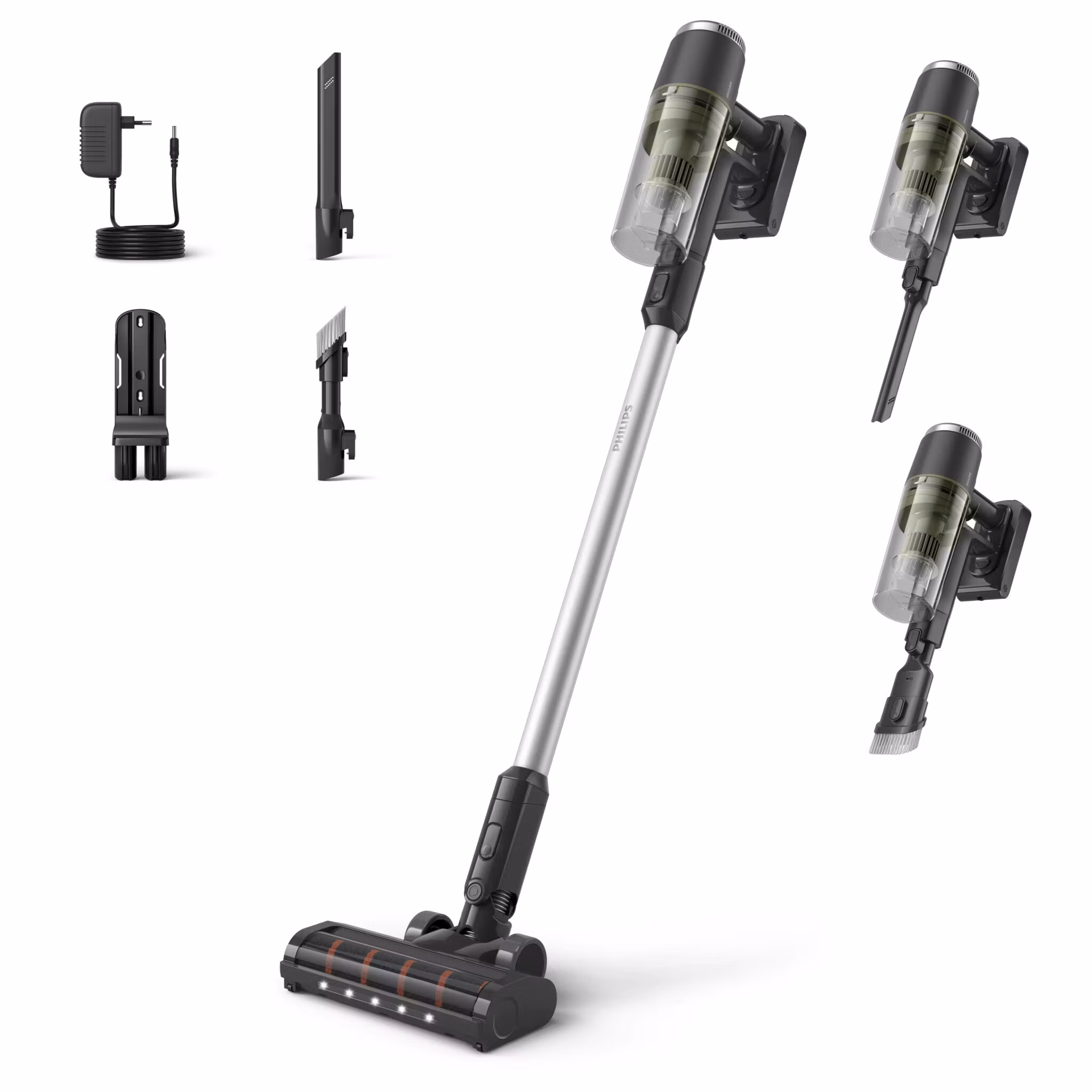Philips 3000 series XC3033/01 skaftdammsugare/sopborste batteri torr cyklonisk utan påse svart, grön