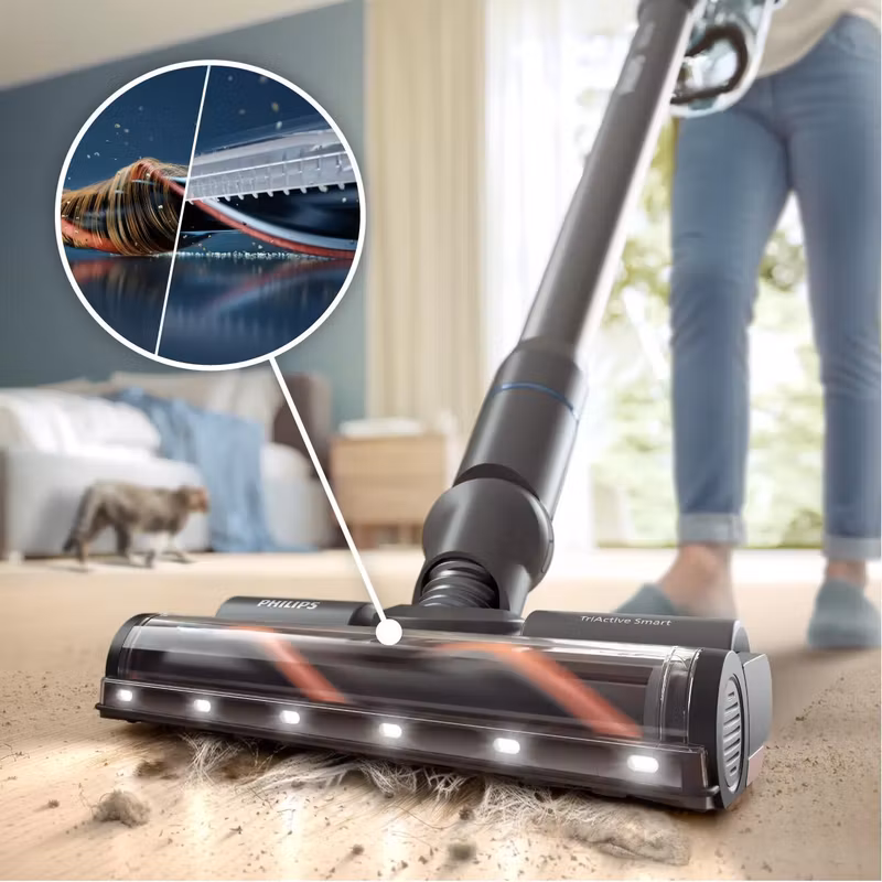 Philips XC8155/01 skaftdammsugare/elkvast 2-i-1 skaftdammsugare Batteri Torr & våt Påslös 0.6 L Blå